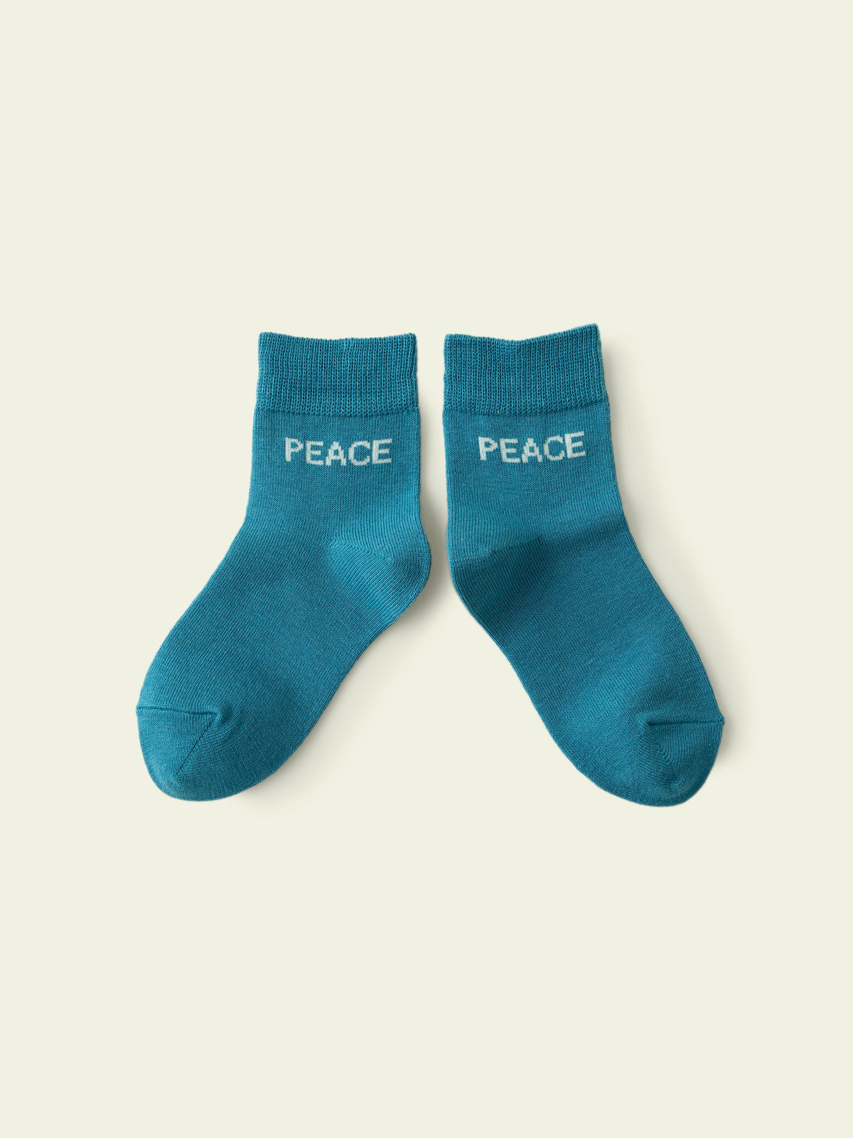 【3足1,485円】キッズ いろいろロゴソックス / 19-21cm - エメラルドグリーン+PEACE