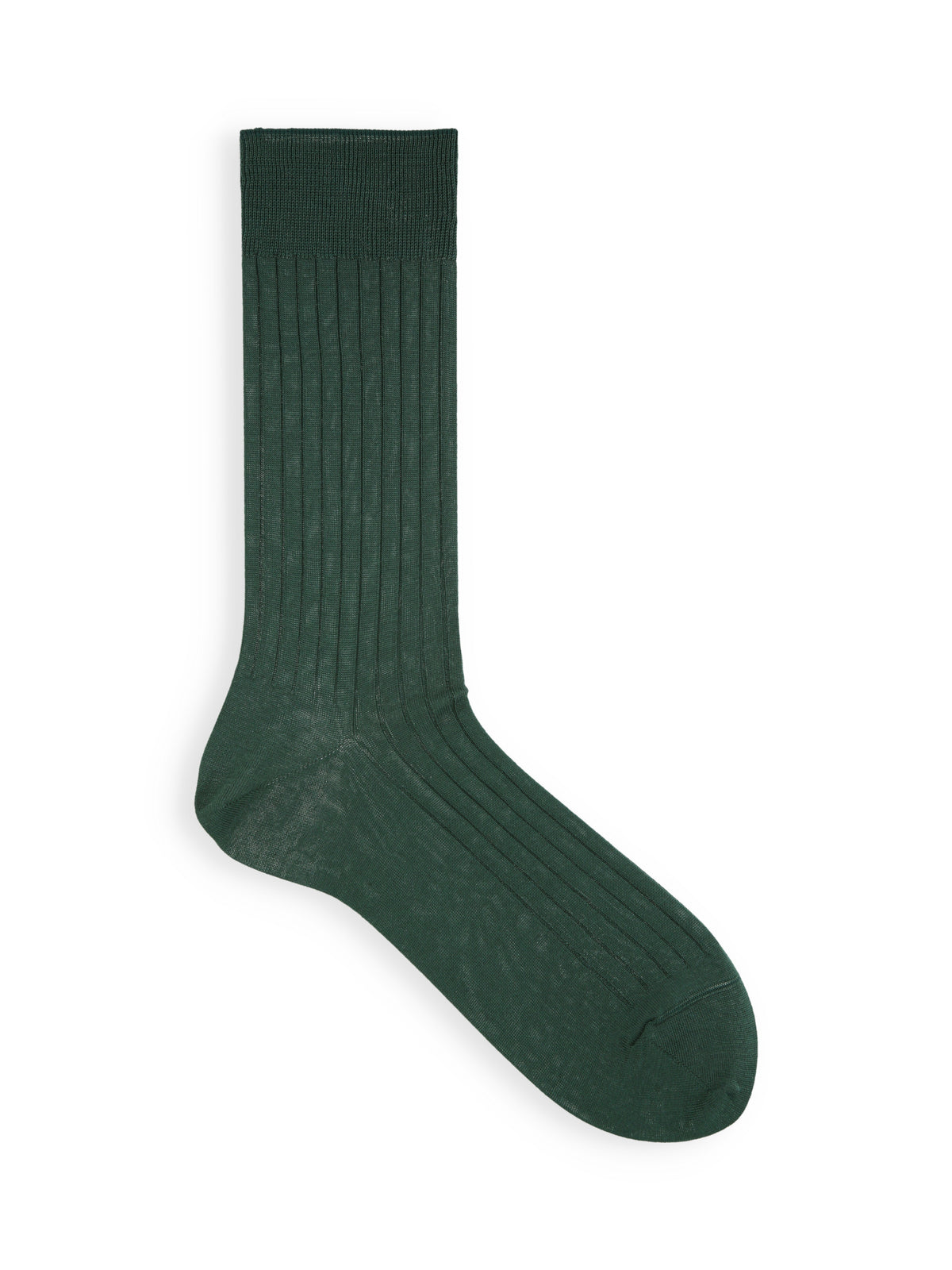 【Tabio MEN】表糸綿100％リブレギュラーソックス(25.0cm) - ダークグリーン