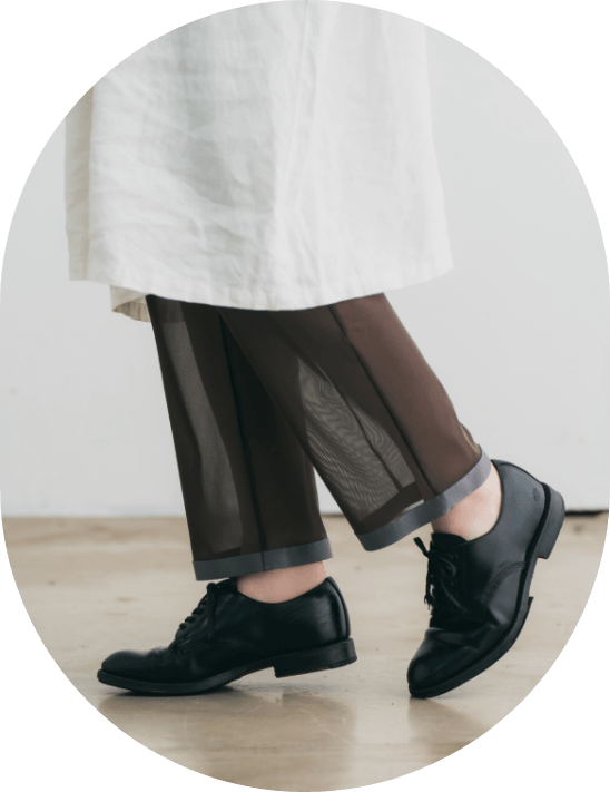 縫製チュールパンツ レギンス カラー：チャコールブラウン