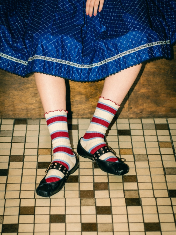 メロウマルチボーダー リブソックス キナリ