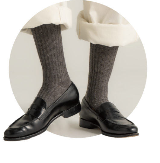 スタンダードリブ ルーズフィット ハイカット チャコールモク