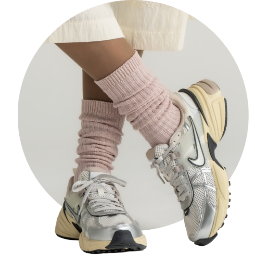 スタンダードリブ ルーズフィット ハイカット 30 グレイッシュピンク