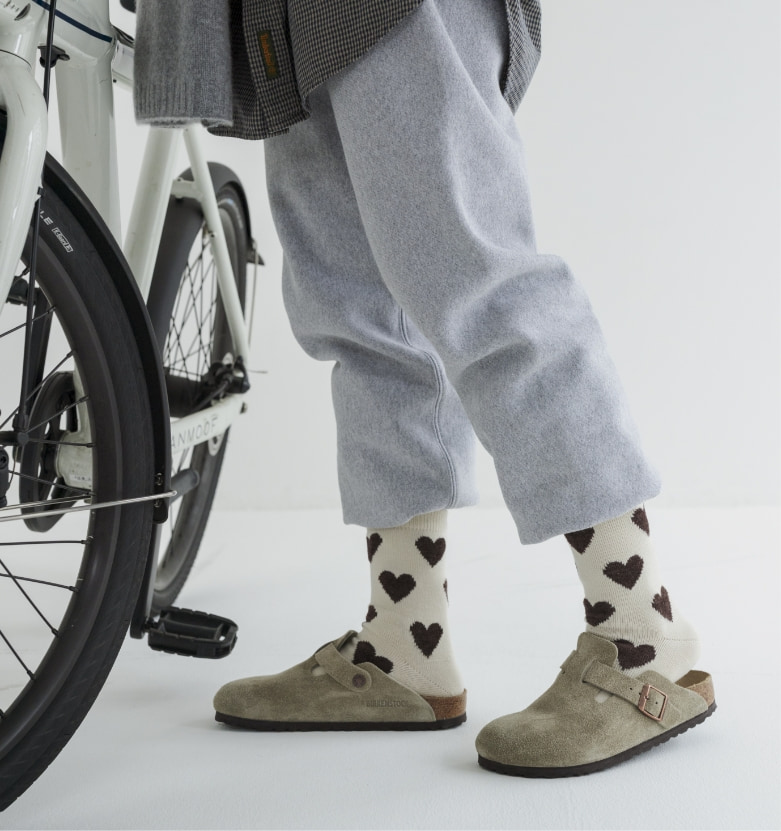 モールハートソックスベージュ