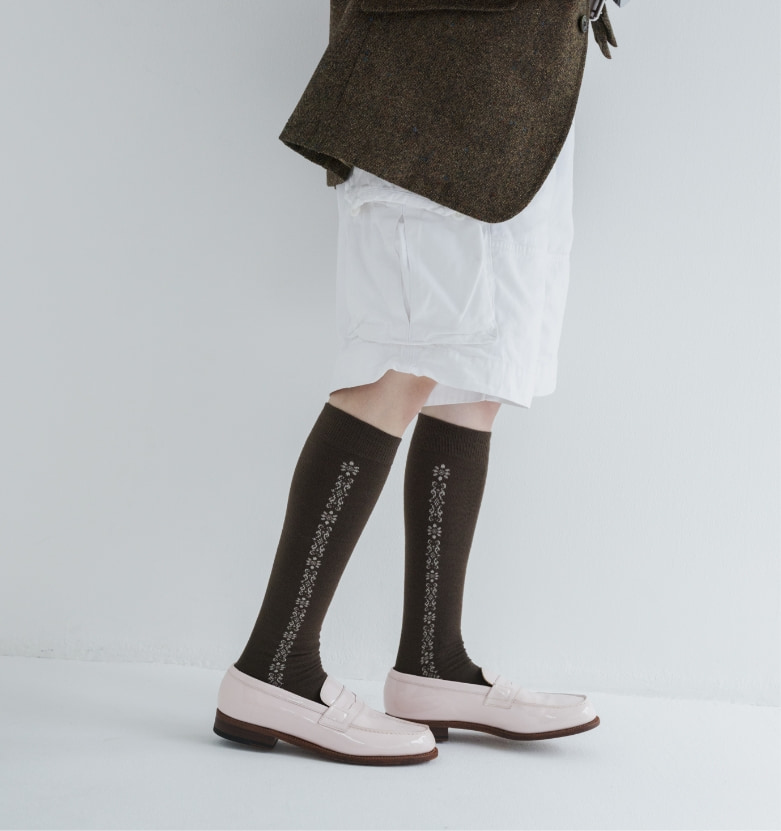 フラワーダマスクハイソックス