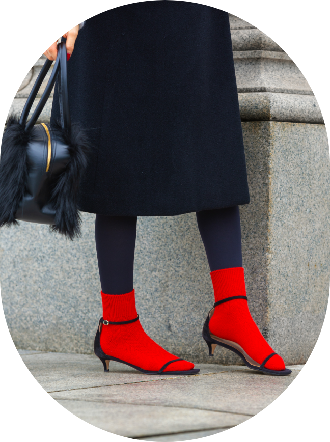 150デニール プレミアムタイツ 毛混ヘリンボーン柄ソックス