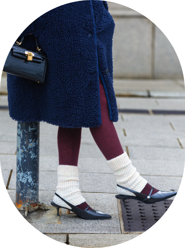 210デニール ソフティタイツ メランジリブ2WAYウォーマー