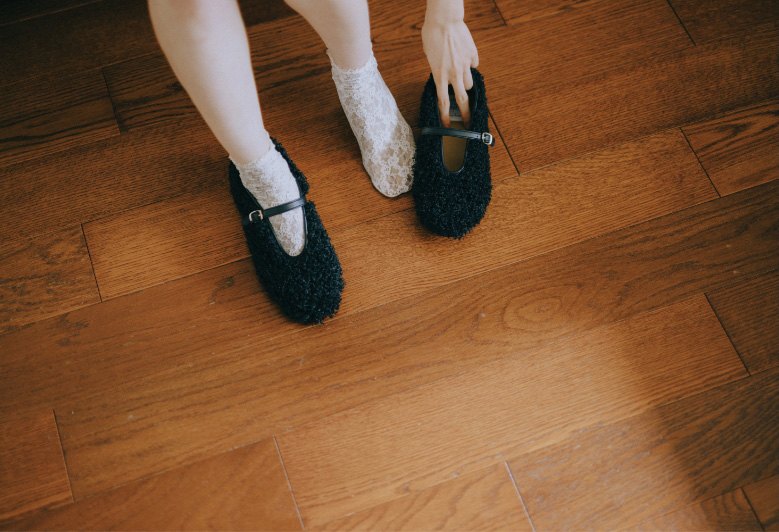 縫製レースショートソックス ミルキー