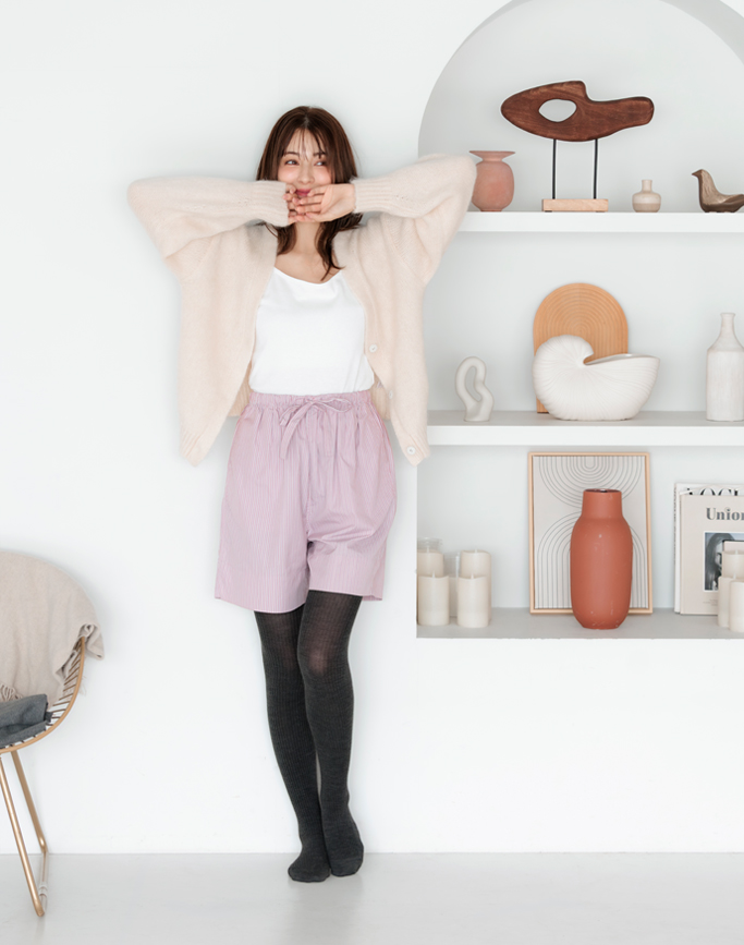 2×2 RIBBED WOOL TIGHTS 光電子×ウール 2×2リブタイツ