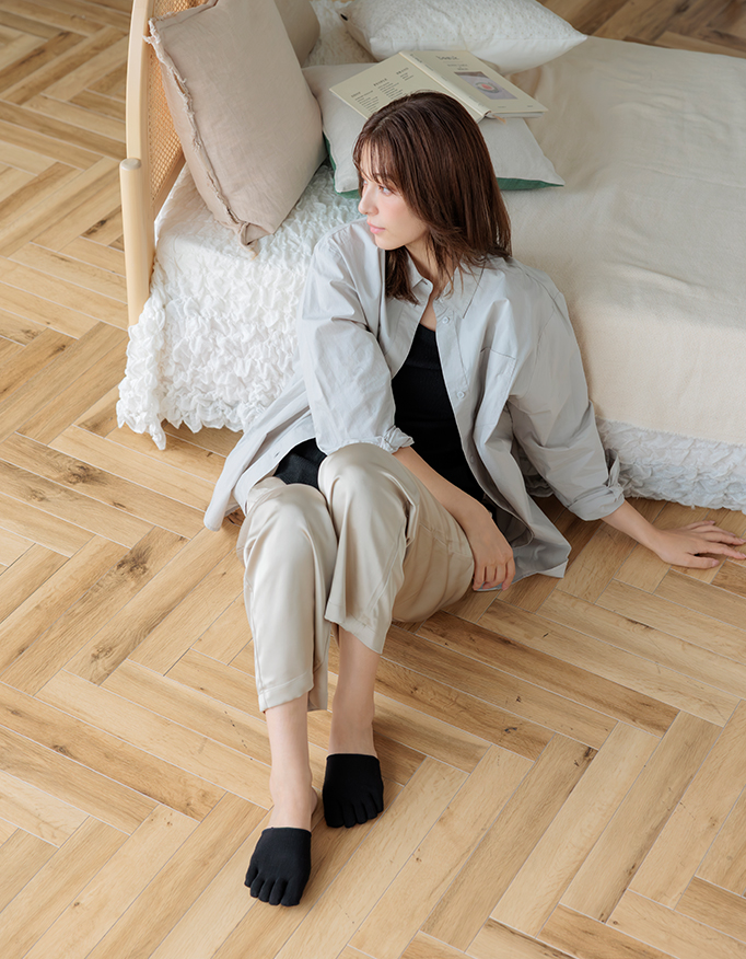 WOOL FIVE-TOE HALF SOCKS 光電子×ウール 五本指つま先ハーフソックス