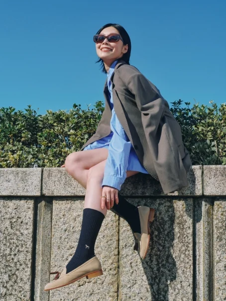 ミディ | 馬刺繍リブソックス