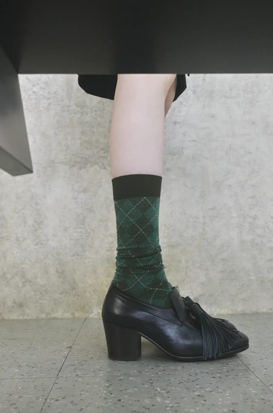 Wool Blend Back Seam High Socks