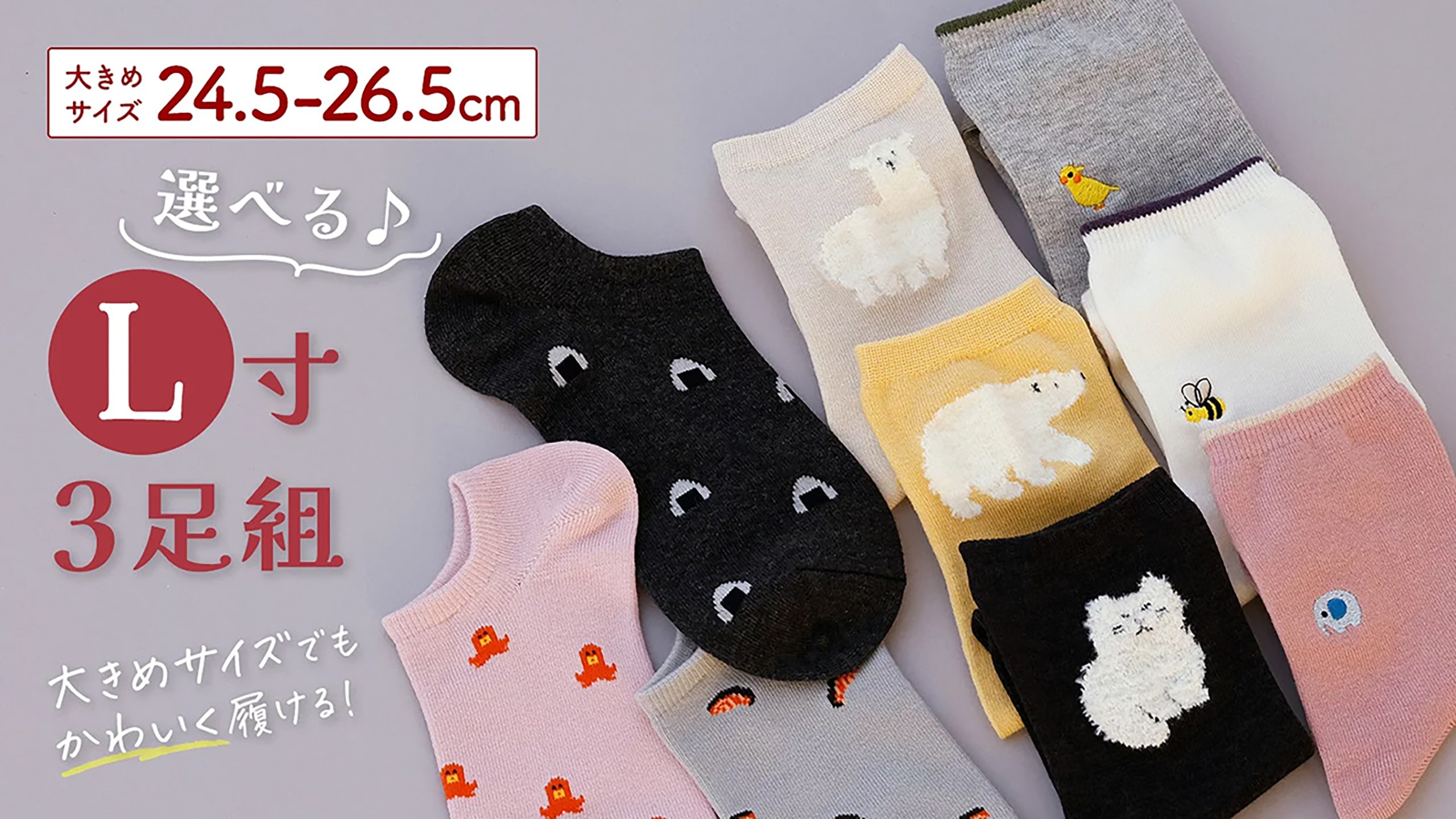 春に履きたい♪選べる大きめサイズソックス | 靴下屋公式通販 Tabio